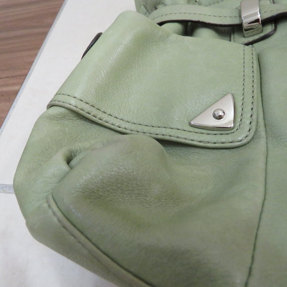 b. makowsky Light Sage Leather Shoulder Bag with Front Pockets - Picture 7 of 16